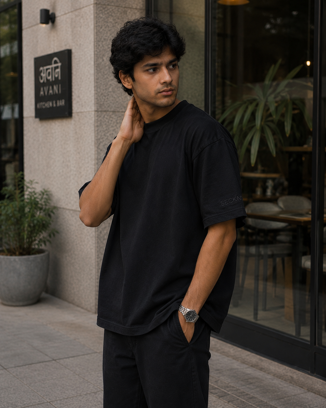 Midnight Origin – Black Oversized T Shirt