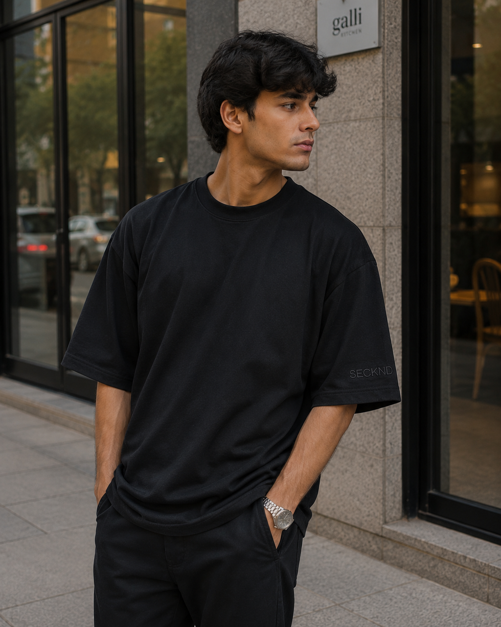 Midnight Origin – Black Oversized T Shirt