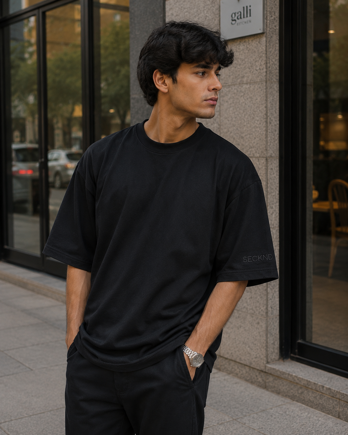 Midnight Origin – Black Oversized T Shirt